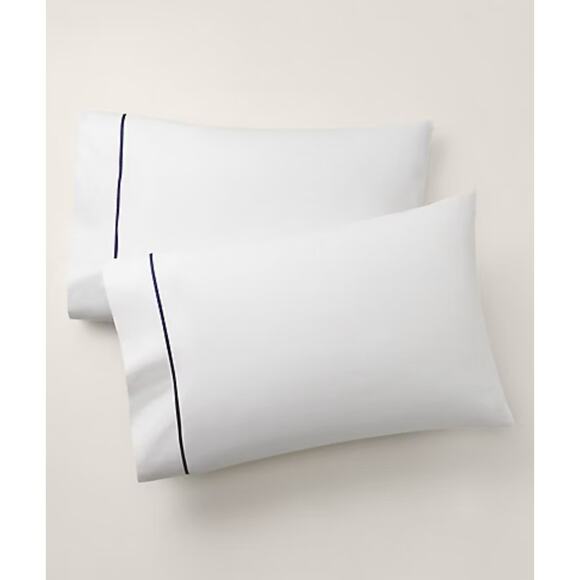 Ralph Lauren Organic Cotton Percale Palmer King Pillow Cases Loft Gray 2 PCS NWT - Picture 1 of 5